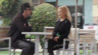 A blonde girl was picked up and fucked in the car right there on the seat