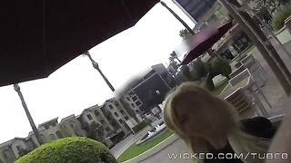 A blonde girl was picked up and fucked in the car right there on the seat