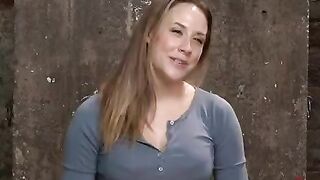 A cute girl tied up her boyfriend and fucked him in a chair, using a toy