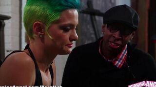 An Emo blonde girl got her asshole gapped by a big black cock