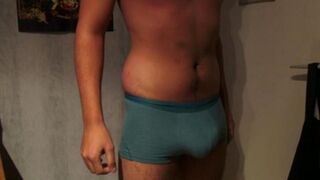 A man cum into his underwear due to overexcitation
