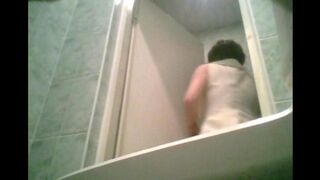 A hidden camera in the toilet captures a surprising graduate moment