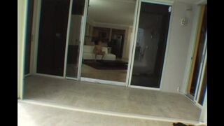 A hot girl is having fun at the hotel