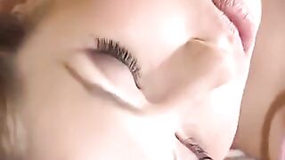 The young man licks the big tits of his step mom