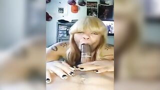 Black beauty fucks a long dick in a condom