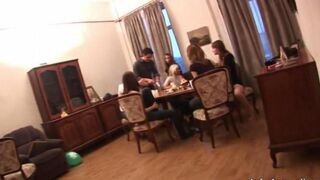 Bunch of Russian students fucked in all holes at a wild party