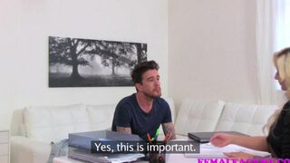 Girl passionately fucked on the couch by her casting agent