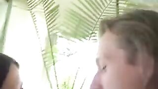 A hidden camera recorded a scene of intimacy under a skirt without panties