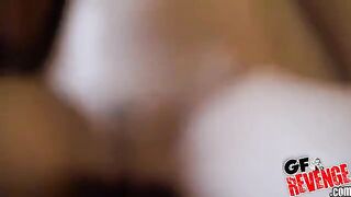 Two smiling girls shared a thick dick in their mouths