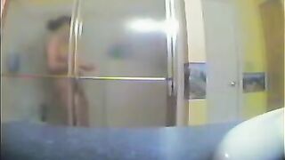 A girl took a shower not knowing that someone was secretly filming her