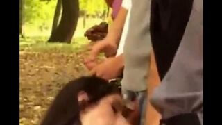Four girls were attacked and raped in all their holes right on the street