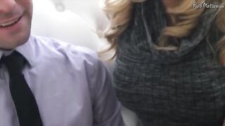 A cute girl with a shaved pussy was fucked by her lover on the couch