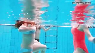 Nude girls in the pool captured by a hidden camera