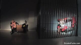 The hot guard masturbates his dick in the uniform at work