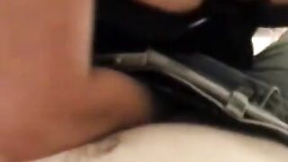 The husband shoots his wife in stockings and corset