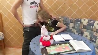 A cute baby arranged a passionate sex with his friend classmate