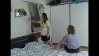 A hot chick gets fucked by a guy with a big cock in the hotel room