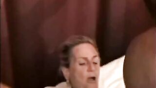 A big black guy was fucking a mature woman with big boobs