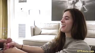 Fit slut Abbie Maley fucked hard at home by James Deen in a rough session