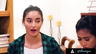 The naughty girls, Emily and Ember, have a sudden urge for sex