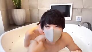 Japanese guy’s slippery handjob with lotion leads to intense, messy finish in doggy style