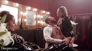 Latex fuckers Avery and Vanna in hardcore threesome action