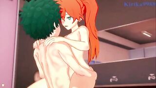 Izuku Midoriya and Hisoka Kendo have deep sex in the locker room in this hot anime porno