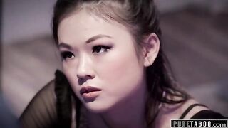 Petite teen Lulu Chu seduced at her stepdad's best friend's wake