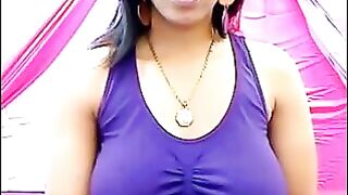 Braless and T-shirt excited with puffy nipples