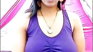 Braless and T-shirt excited with puffy nipples