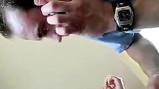 Fisting anal sex with a girl using a mobile phone and a remote control
