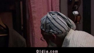 An old man punished his granddaughter for her naughty behavior