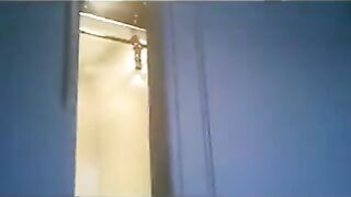 The wife ran in a pink thong around the apartment with the troops