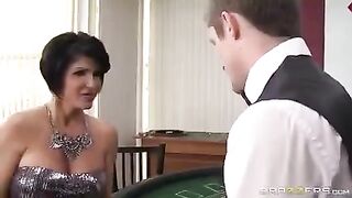 The girl lost her hole to the gambler when she lost cards