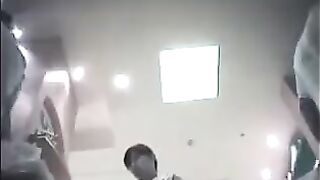 The hidden camera at the checkout in the store captures unexpected moments