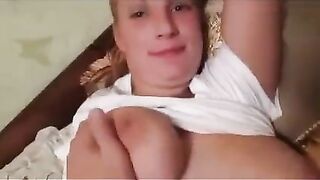 A pregnant woman has shown her boobs to the photographer in an intimate shot