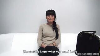 Czech casting girl gets fucked with a condom by an actor