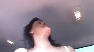 Three cool guys brought a whore to the forest to fuck