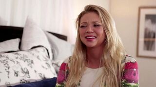 Two beautiful lesbians are stuck in bed and have passionate sex