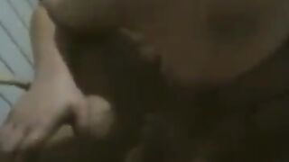 Busty BBW shakes her tits while dancing at home naked
