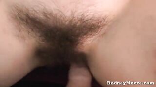 A girl with a hairy pussy seduces her neighbor to fuck
