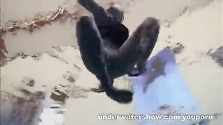 A Redhead Eporn Scene of a Naked Girl in the Pool