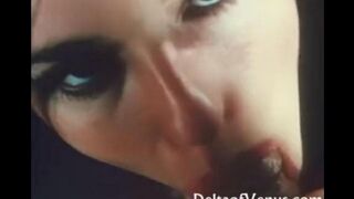Blonde beauty gets a vintage blowjob from sperm lover