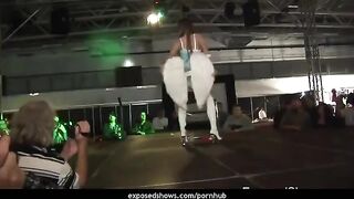 A hot brunette learns the art of striptease on a pole in this steamy video