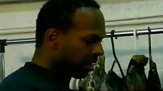 Two black guys are jerking each other with intense passion on camera