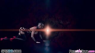 Hot brunette Christy Mack in leather suit masturbates her pussy on cam