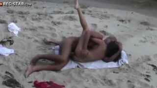 Real hidden shooting on the sandy beach