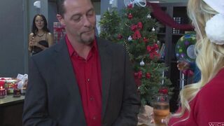 Retired lesbian enjoying sex at a New Year's party