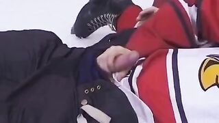 A fan gave the hockey player her ass to play with during the break