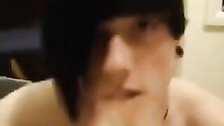 The guy just loves to swallow the sperm of his friends, it's his thing